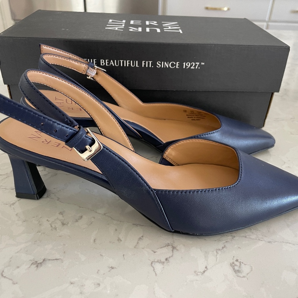 Naturalizer Women 7 Dalary Pumps Midnight Navy NEW IN BOX ($169+) Perfect!